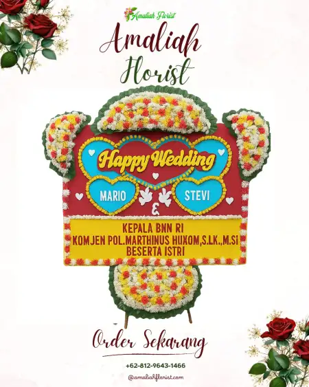 Papan Bunga Pernikahan Bende